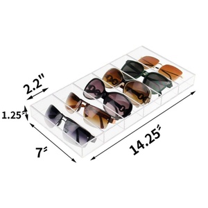 Bandeja de almacenamiento de gafas de acrílico transparente pulido moderno de 6 ranuras, de pie, para exhibición, al por mayor, novedad, Justincase - Product Image 4
