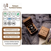Boîte à bijoux en noyer noir pour alliances, étui de rangement compact haut de gamme, support pour colliers et boucles d'oreilles, boîte cadeau à trois compartiments