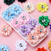 20 pinces à cheveux sportives en satin coloré avec strass de 4 cm, motif lotus, pour toutes les saisons, accessoires de coiffure faits à la main pour vêtements, chaussures et chapeaux
