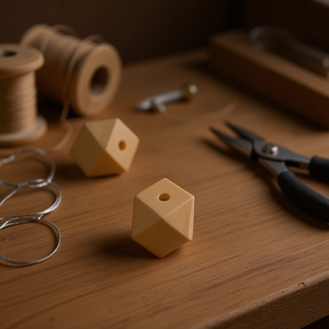 Perline in legno ottagonali Ilan da 30 mm per artigianato e creazione di gioielli - Product Image 3