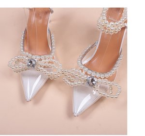 Nuovi Sandali Estivi alla Moda Europei e Americani con Tacco Sottile e Perle, Scarpe con Tacco Alto Sexy e Personalizzate di Lusso - Product Image 6