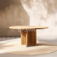Table basse d'extérieur rectangulaire moderne en teck massif à lattes pour patio, jardin, hôtel, villa, restaurant, mobilier central