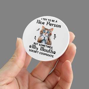 Funny <b>Cat</b> Designs Ceramic Fridge Magnets Customizable Souvenir and <b>Gift</b> with Shape Style Magnetic Sticker - Product Image 1