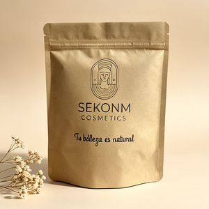 Custom Printed Kraft Paper Zipper Bag Eco Friendly Stand up <b>pouch</b> for Natural Skincare Products - Product Image 1
