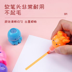 2024 nouveau produit Kawaii crème glacée ours cheval <span class=keywords><strong>surligneur</strong></span> créatif dessin animé marqueurs stylos Mini surligneurs ensemble pour les enfants - Product Image 5