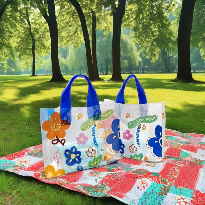YC Biodegradable PLA Small Loop Handle Square Bottom Bags Recyclable Reusable Thank You Bags Online Environmentally