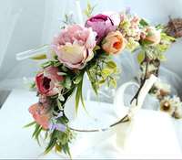 Couronne de fleurs réglable, coiffe florale, couronne florale, Festivals de mariage, accessoires Photo