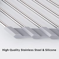 Égouttoir à vaisselle triangulaire enroulable en acier inoxydable 304 gris, petit, pliable, sur pied, pour évier, multifonctionnel, pour cuisine