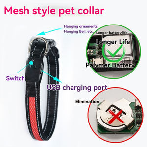 USB-Aufladbares Leuchtendes Hundehalsband Verstellbares Halsband Mit Schalter Bedruckbares Logo Und Anhänger für Nachthundeausflüge - Product Image 6