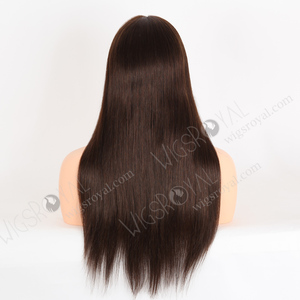 Livraison rapide Stock brun foncé doux cheveux humains aspect naturel Transparent HD avant de lacet sans colle 20 pouces longue perruque <span class=keywords><strong>brune</strong></span> - Product Image 5