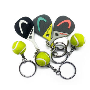 Porte-clés en caoutchouc de haute qualité en gros, nouveau design personnalisé, porte-clés souvenir, porte-clés raquette de tennis, porte-clés padel, porte-clés fusée - Product Image 6