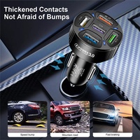 Chargeur de voiture USB intelligent à 5 ports Chargeur de téléphone portable à charge rapide avec sortie 4A Caméra de protection OTP Allume-cigare
