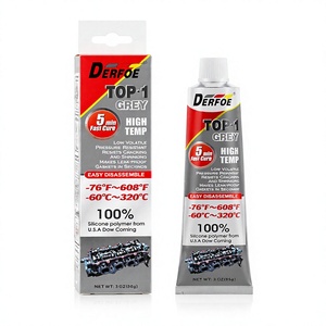DERFOE TOP-1 Sellador de Silicona RTV Gris 3 OZ de Alta Temperatura, Curado Rápido en 5 Minutos, Fácil Desmontaje - Product Image 1