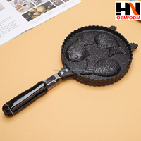 Poêle à Taiyaki 2, 3 ou 4 poissons, antiadhésive, pour gaufres, mini-œufs et crêpes, ensemble de cuisson