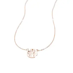 Wholesale Custom Design Women Men Fashion Stainless Steel Jewelry Monogram Name Necklace