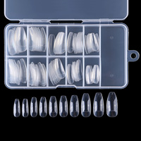 100pcs French Nail Art Tips Manucure à couverture complète pour le soin des mains et des pieds Boîte de rangement pratique pour l'application des dames sur les doigts