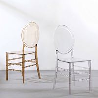 Chaise en cristal transparente monobloc moulé sans couture, idéale pour la décoration de mariages en extérieur – Prix de gros