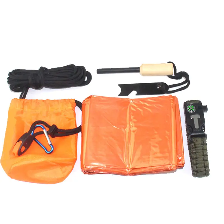 مخصص للطوارئ التكتيكية SOS التكتيكية المحمولة البقاء على قيد الحياة عدة أدوات مجموعة الطوارئ في الهواء الطلق