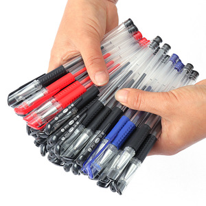 Stylos gel bon marché à pointe fine 0,5 mm, papeterie en gros, fournitures de bureau pour étudiants, stylo neutre, stylo gel noir avec logo personnalisé - Product Image 1