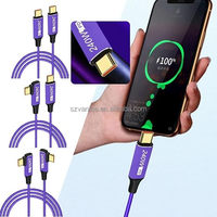 Double Coude Type-C vers Type-C PD 240W Ligne de Charge Rapide 1M Cabos de Téléphone Câble USB-c Para Celular Kabel Data Cabo 100w Câble USB-C