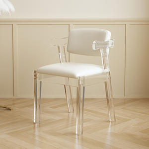 Chaise fantôme en acrylique transparente en gros d'usine, <span class=keywords><strong>fauteuil</strong></span> de salle à manger transparent avec coussin blanc pour mariage, événement, hôtel, banquet - Product Image 5