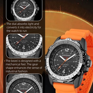 NORTH EDGE EVOQUE 2 Men Watch Waterproof 50M Men's Sport Wristwatches Solar Power Luminous Enviormentally <b>Clock</b> Watch - Product Image 6
