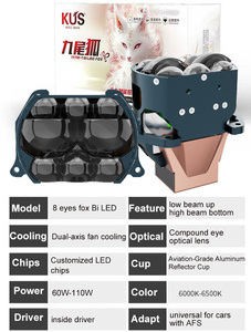 차량용 액세서리 KUS 레이저 3인치 LED 프로젝터 렌즈 8아이즈 110W 9500lm 6000K 하이 로우 빔 헤드라이트 아웃백 2010용 - Product Image 3