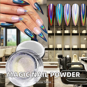 Polvere olografica per unghie cromata effetto specchio Aurora magia perlescente sirena perla ghiaccio al Neon Aurora Chameleon polvere - Product Image 2