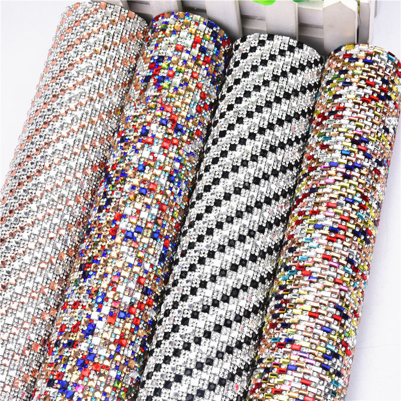 Модный хрустальный стразы, обрезка, клейкий стразы, лист 24*40 см, стразы, лист, самоклеящаяся квадратная стеклянная Хрустальная сетка