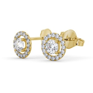 1.25CTW Round Brilliant Lab Grown Diamonds <b>Halo</b> Stud <b>Earring</b> Hip Hop Jewelry at Wholesaler Price 14K Solid Yellow Gold <b>Earrings</b> - Product Image 2