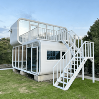 Maison modulaire d'extérieur, imperméable, résistante au vent, maisonnette préfabriquée écologique, cabane modulaire préfabriquée pour complexe hôtelier