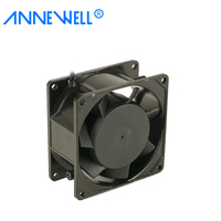 Ventilateur AC sans balais à cadre en alliage d'aluminium OEM/ODM, grand débit d'air, haute vitesse, 80x80x38mm, roulement à billes, AC110V/220V/380V
