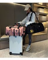 Sac de sport pliable personnalisé avec logo tendance, pour femmes et hommes, imperméable, rose, sac de voyage