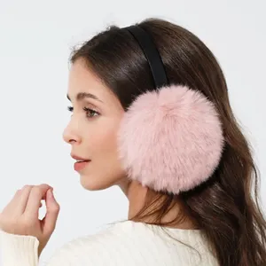 Women Faux Fur Earmuffs Girls Winter Warm Cute Furry Ear Muffs Indoor Outdoor Foldable Protective Ear Cover