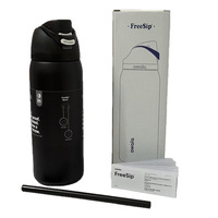 Bestseller Européen et Américain : Gourde de Sport Portable Owala en Acier Inoxydable à Double Paroi, Isotherme, Anti-fuite, avec Paille, pour l'Extérieur