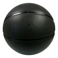 Ballon de basketball personnalisé avec logo, taille 7, en cuir PU occultant, tout noir, Topteams, léger, durable, écologique, pour entraînement intérieur et extérieur
