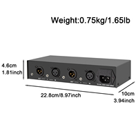M2-2 48V Phantom Power Condenser Microphone 2-in-2-out Cardioïde Polar Pattern XLR Connector Metal for Choir Conference Speech