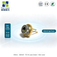 Diode laser NIR 830 nm 500 mW TO18 Union Optronics OEM pour capteur de mouvement, système de profondeur 3D