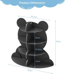 Estantería para niños 202501, libro de <span class=keywords><strong>oso</strong></span> pequeño para niños, estantería de 4 niveles para bebés, organizador de juguetes, almacenamiento de libros, estante de exhibición de madera - Product Image 4