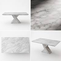 Table à manger longue moderne en marbre artificiel de luxe léger, grande dalle, avec base sculpturale pour projets de villas, hôtels et restaurants