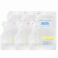 Emballage de sachets refermables en plastique transparent liquide pour aliments, logo personnalisé LT, petit format, pour la conservation du lait frais, du lait maternel, sachet debout