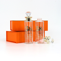 Emballage en verre élégant de luxe Contenants cosmétiques pour soins de la peau Bouteille vide d'huile de sérum de lotion tonique pour soins de la peau avec bouchon en or