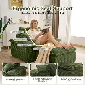 Sofá Cama Modular de Diseño Moderno 2026, Sofá Seccional de Corduroy Comprimido al Vacío, Chaise Longue Individual para Sala de Estar - Product Image 5
