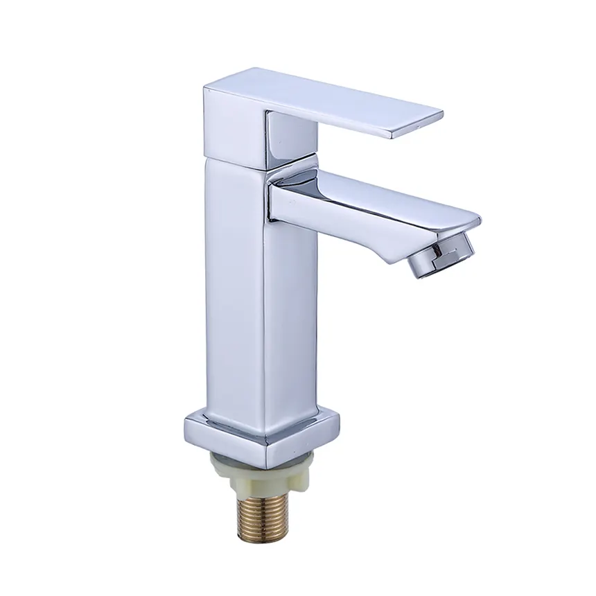 Cheap Deck Mounted Ceramic Square Single Handle Cube Zinc Basin Faucets