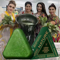 Nouveau savon shampooing artisanal à base de Polygonum Multiflorum (herbe Usman) - Savon antipelliculaire fait à la main - Sérum huile pour la croissance des cheveux