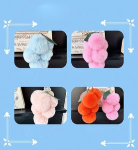 Cute Soft Eco-Friendly Plush Grape <b>Bag</b> Charm-Fluffy Customized Color Keychain for Car <b>Key</b> <b>Ring</b> & Purse Pendant - Product Image 5