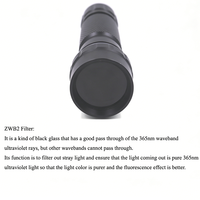 Lampe torche UV 365 nm, LED Seoul Viosys 5W/3W, torche WF-501B ZWB2, pour l'identification des bijoux, le test fluorescent des devises