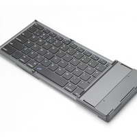 Keyboard Mini Lipat Nirkabel BT Universal dengan Touchpad untuk Laptop & Tablet, Baterai Isi Ulang, Bahan Plastik, Tersedia