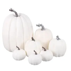 Calabazas artificiales de diferentes tamaños, accesorios de decoración para el hogar, para fiestas y Halloween