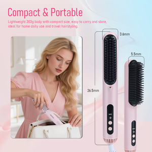 <span class=keywords><strong>Brosse</strong></span> <span class=keywords><strong>lissante</strong></span> <span class=keywords><strong>chauffante</strong></span> en céramique pour coiffure, sèche-cheveux à air chaud, <span class=keywords><strong>brosse</strong></span> volumisante 2-en-1 - Product Image 3